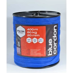 BLUE CORDON 2.0 villanypásztor jelölőszalag, fémszálak nélkül, 400m, 20mm, 80 kg