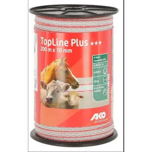 Vp.Szalag Topline Plus 200 m/10 mm, fehér-piros