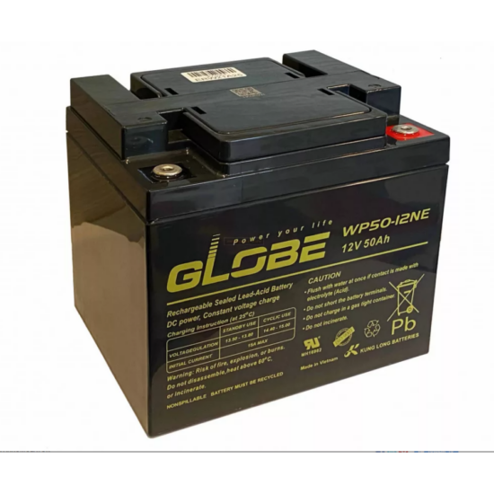 GLOBE Speciális villanypásztor akkumulátor, zselés 12V 50 AH