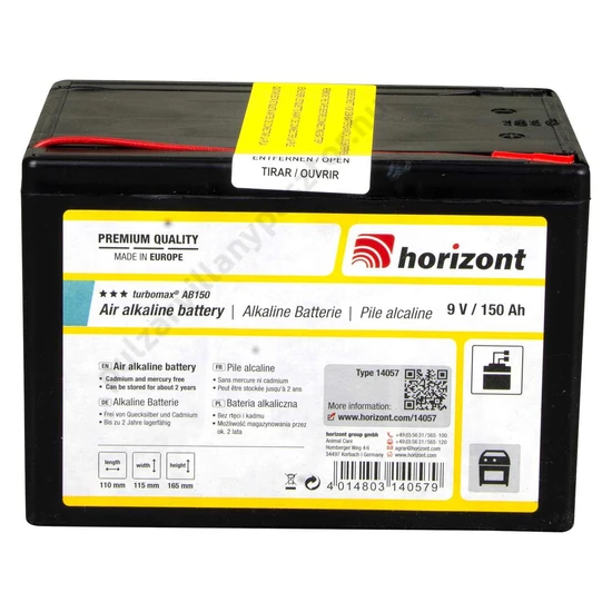 TURBOMAX AB150 szárazelem 9V/150Ah